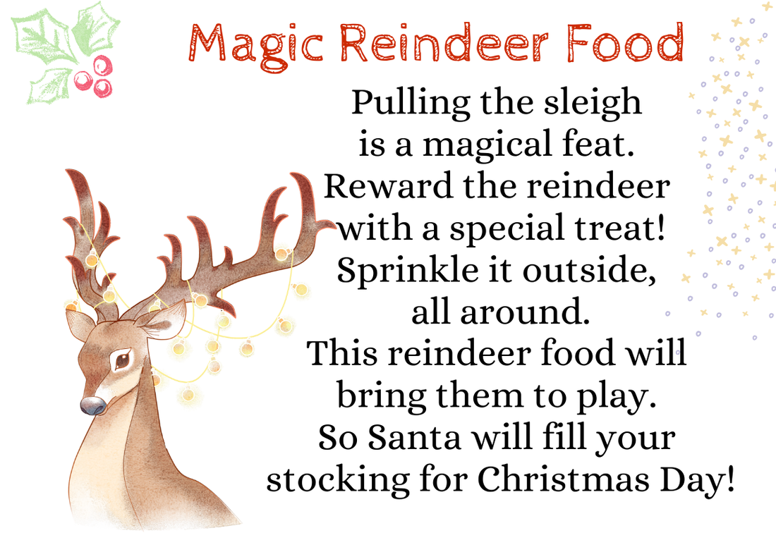 DIY magic reindeer food printable label